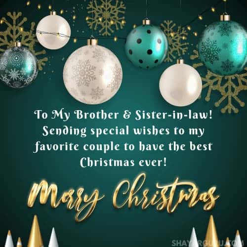 Christmas Wishes for Brother and Sister in Law
