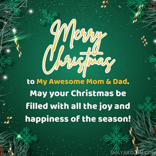 Christmas wishes for mom and dad