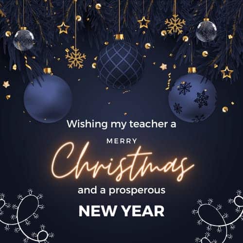 Christmas and new year wishes for teacher