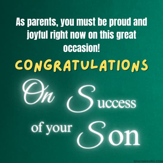 Congratulations to Proud Parents on Son’s Graduation