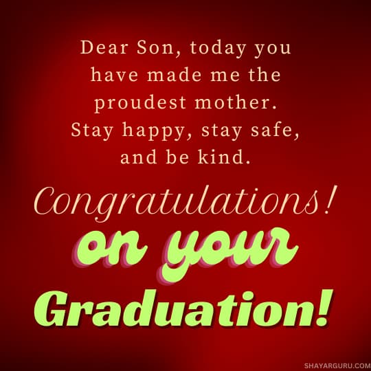Graduation Wishes for Son From Mom