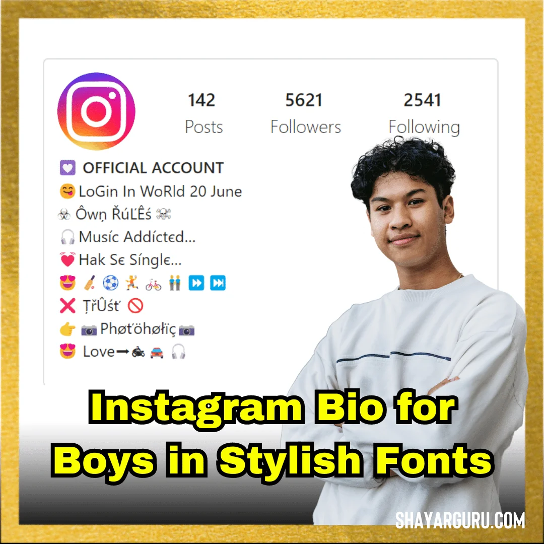 Instagram Bio for Boys in Stylish Fonts