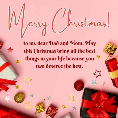 Merry Christmas message for parents