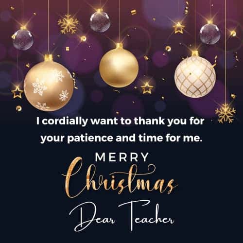 Merry Christmas Wishes for Teacher