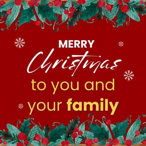 Merry Christmas to you and your family