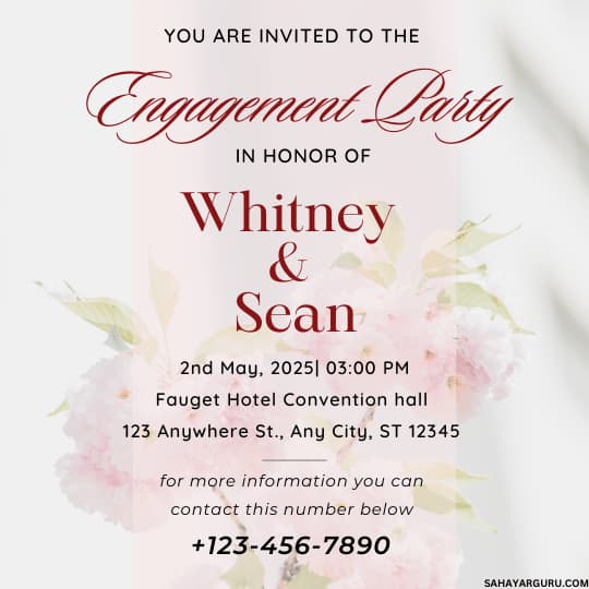 Engagement Invitations Card Sample