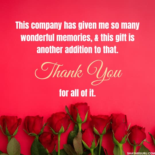 Thank You Message For Gifts Received From Company