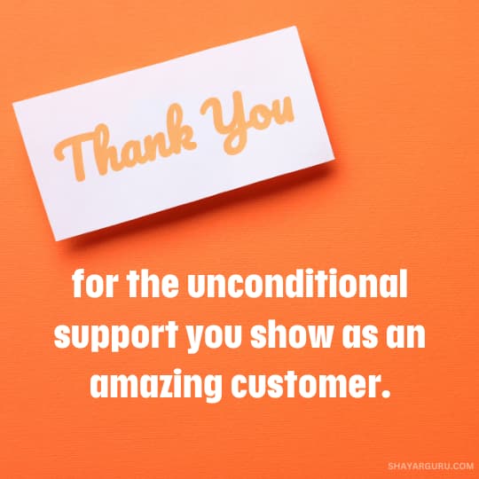thank you message to customer