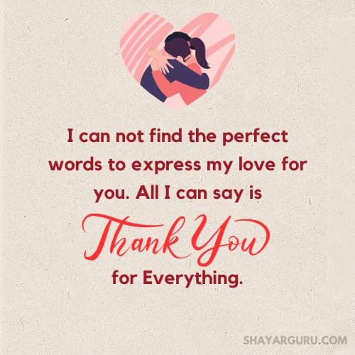 thank you message for girlfriend for everything