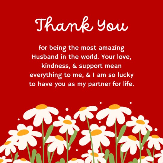thank you message for best husband