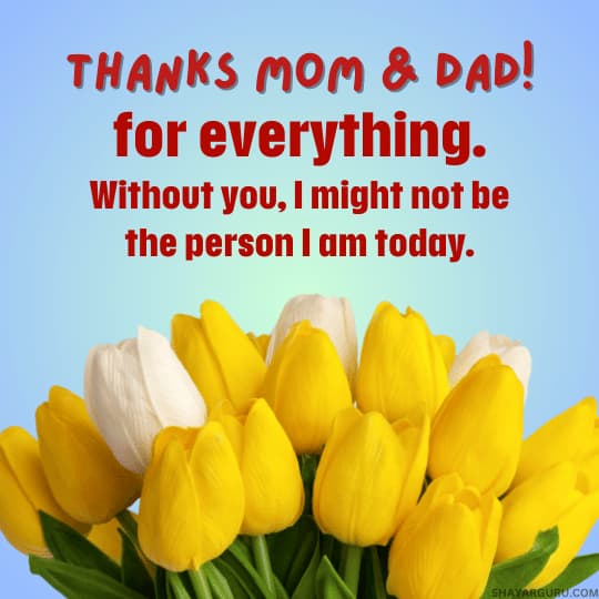 thank you message for parents