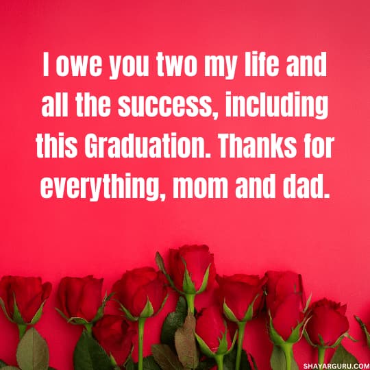 Thank You Parents On Graduation