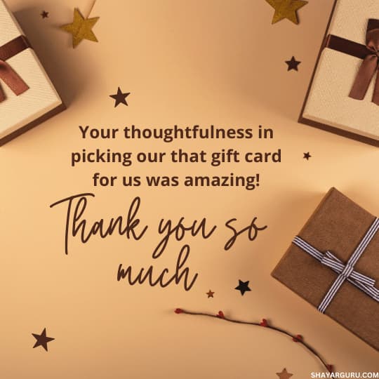 Thank You Message for Wedding Gift