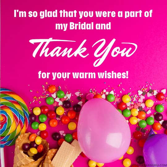 Thank You Messages for Bridal Shower Wishes