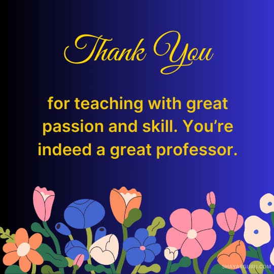 Short Thank You Messages To Professor