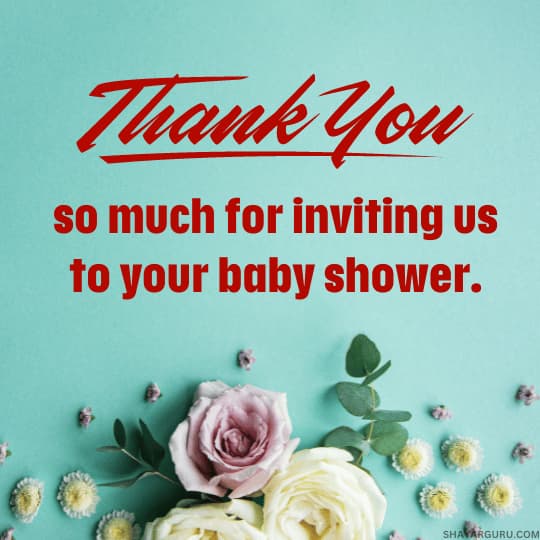 Thank You For Inviting To Your Baby Shower