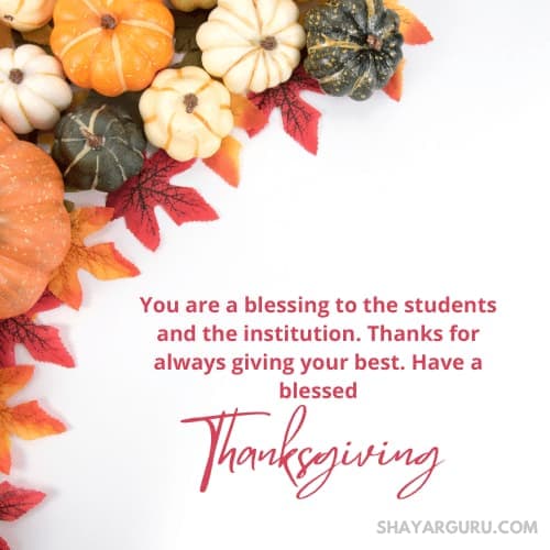 Thanksgiving Message for Teacher From Principle