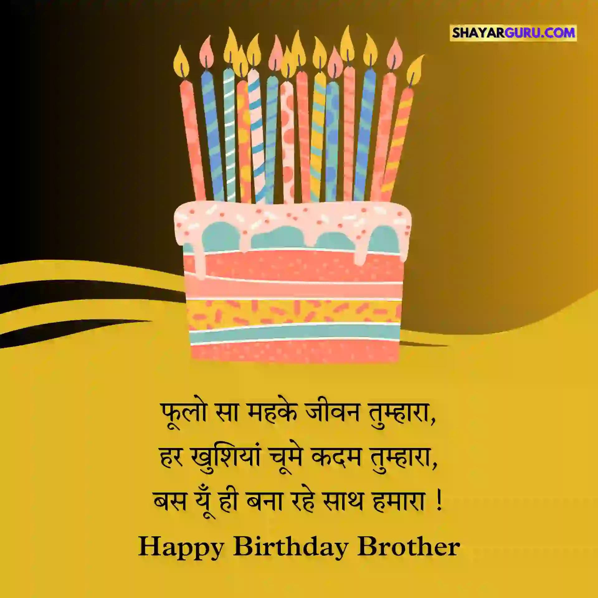 Birthday Wishes in Hindi for Brother Image