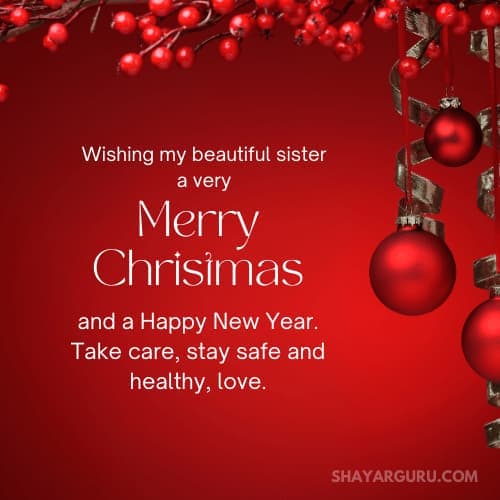 christmas and new year wishes for sister