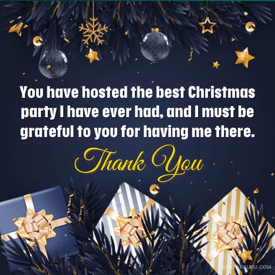 Christmas Thank You Message for Inviting to Party