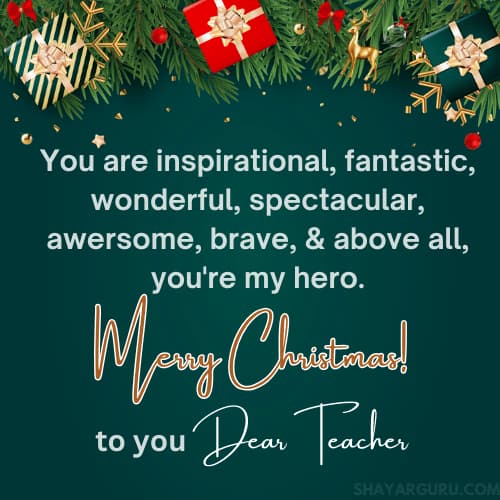 Merry Christmas Greeting Card Messages For Teacher