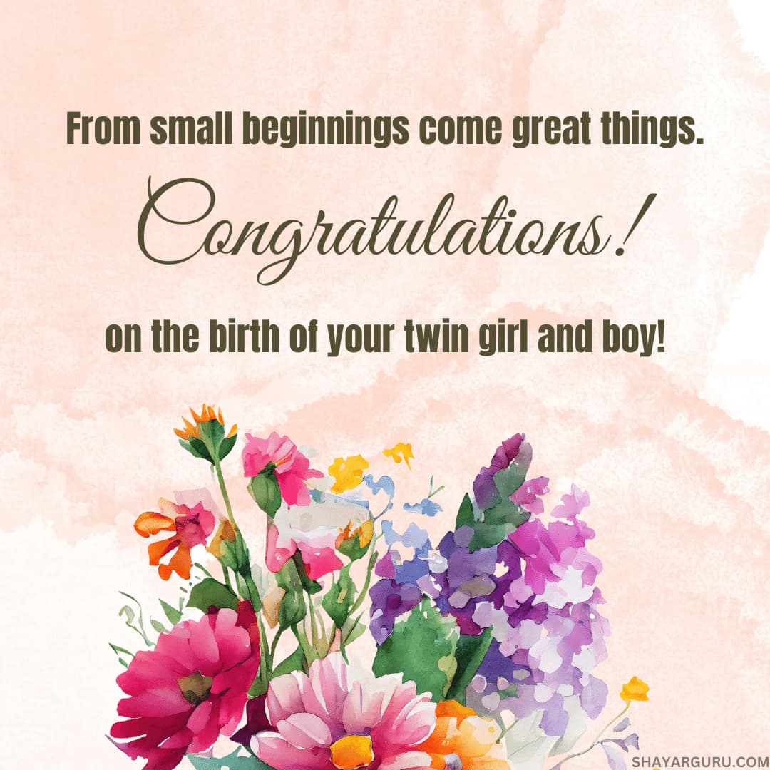 Congratulations For Twins Boy and Girl