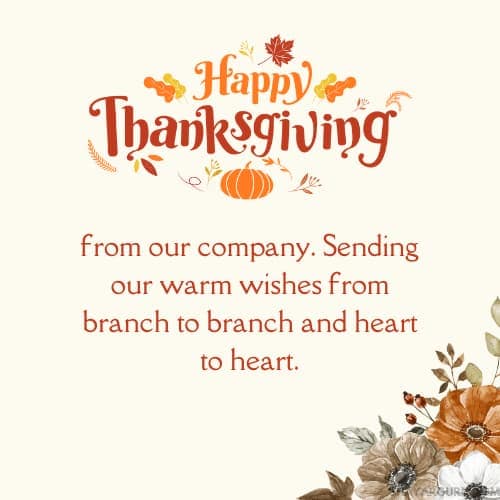 corporate thanksgiving message