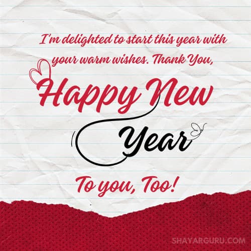 Thank You Reply Message to New Year Wishes