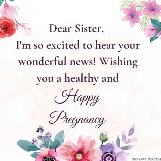 Pregnancy Wishes for Sister