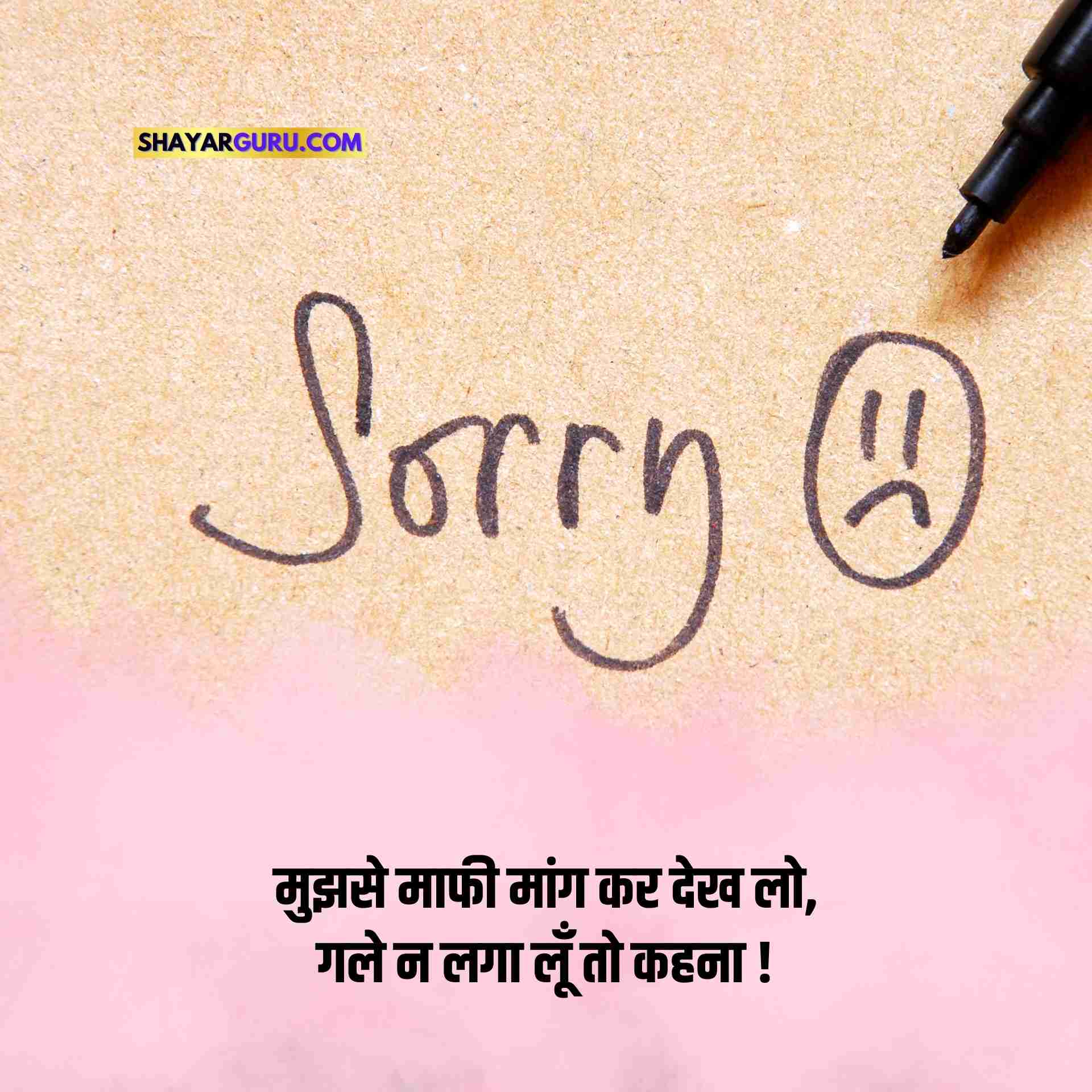 sorry Shayari in Hindi image