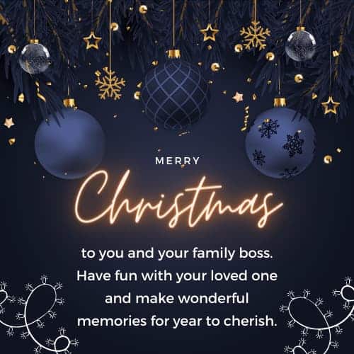 Christmas Greetings for Boss and Family