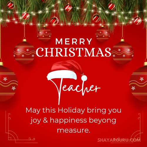 Merry Christmas Wishes for Teacher