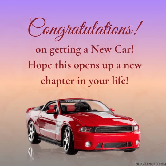 Congratulations for New Car Wishes