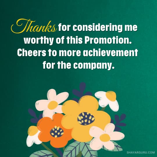 Wordings for Thank You Note on Promotion