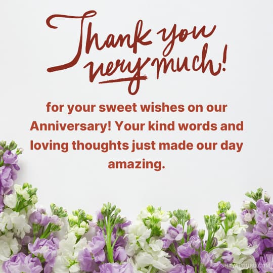 thank you for anniversary wishes