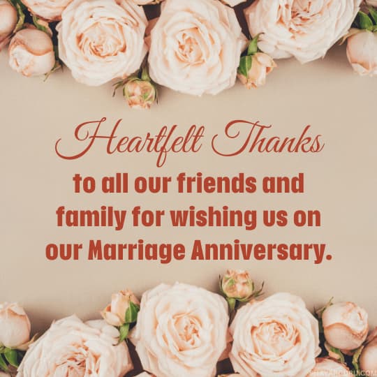 Thank You Message for Anniversary Wishes