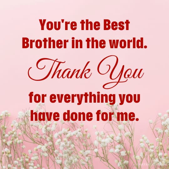 Thank you brother message