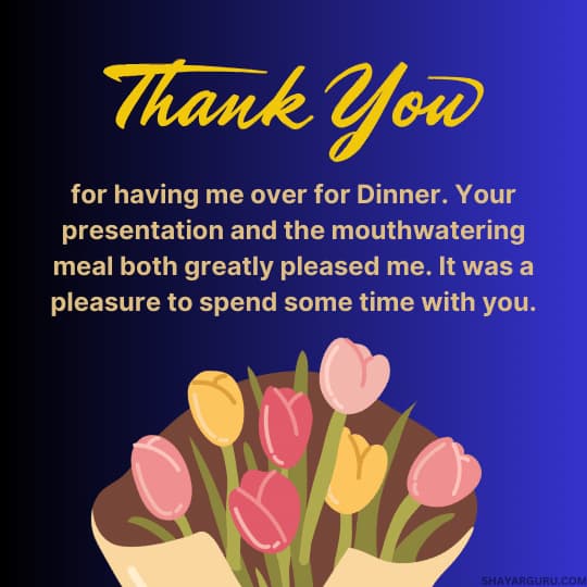 Thank You Message for Dinner Treat