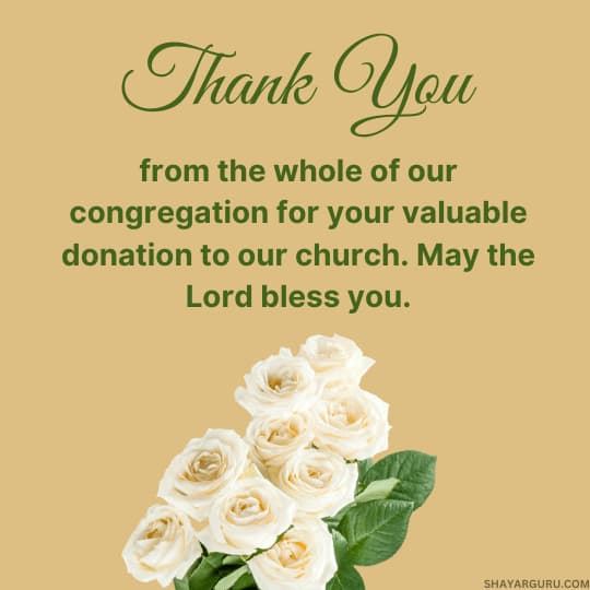 Thank You Message For Donation To Church