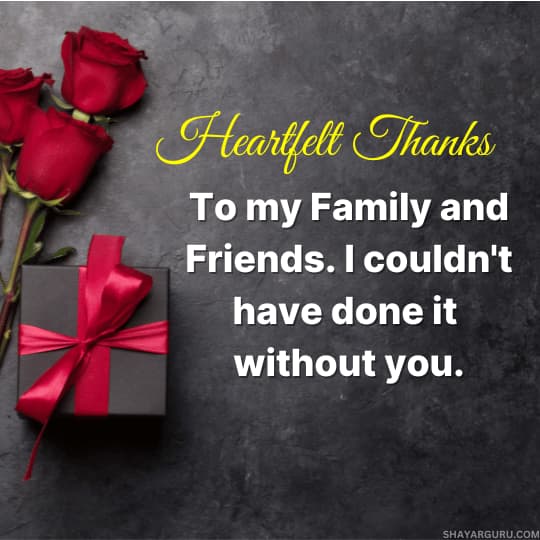 Thank You Message for Family and Friends