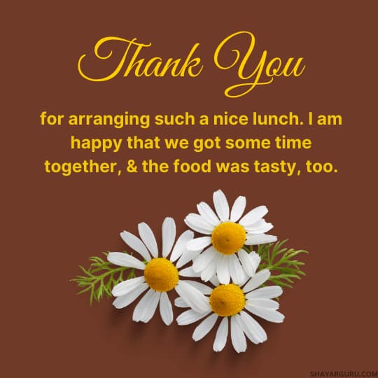 Thank You Message for Lunch Treat