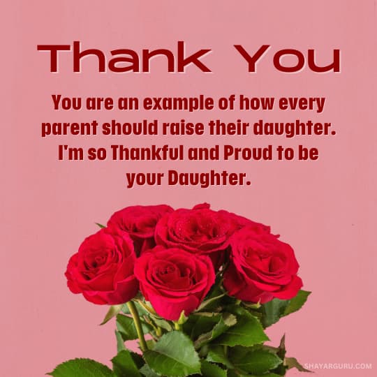 Thank You Notes for Parents From Daughter