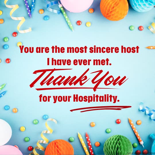 thank you message for party host