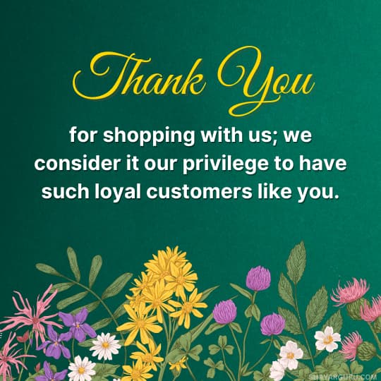 Thank You for shopping with us