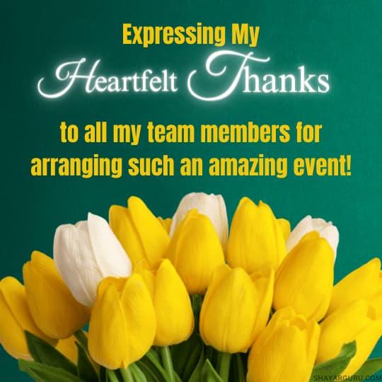 Thank You Message To Team for Successful Event