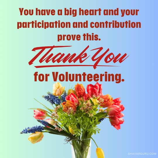 thank you message for volunteers