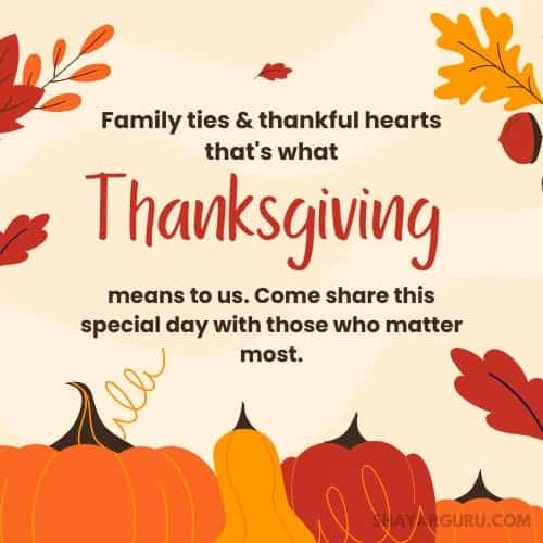 Thanksgiving Invitation for Family