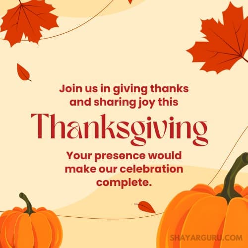 Thanksgiving Invitation Messages
