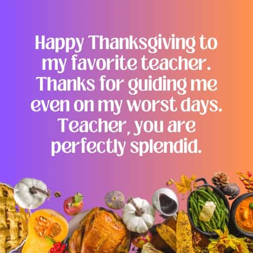 Thanksgiving Messages for Teacher From Students