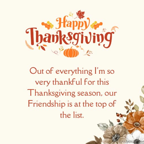 thanksgiving message for friend